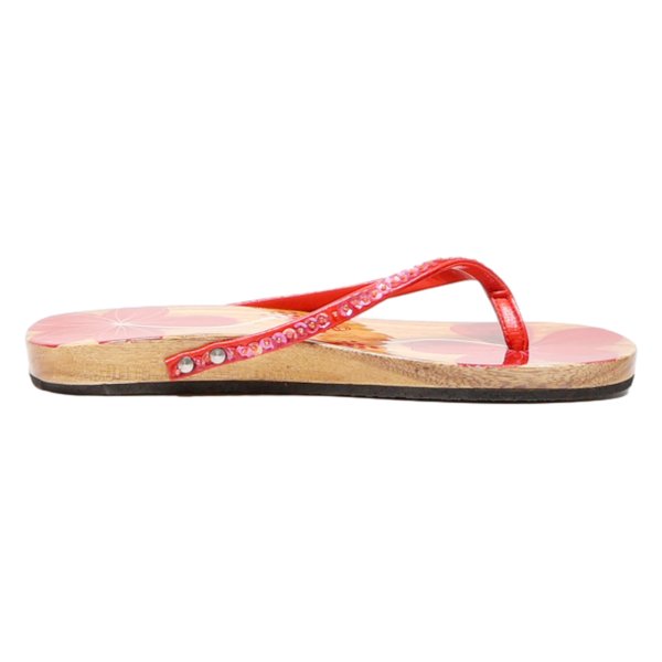 BUFFALO Flip Flop Sandals Red Leather Womens UK 8.5 Cheap