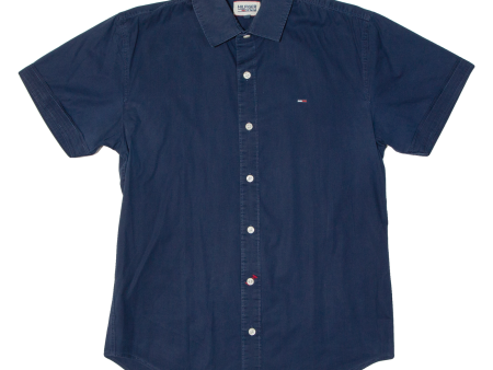 TOMMY HILFIGER DENIM Mens Plain Shirt Blue S Supply