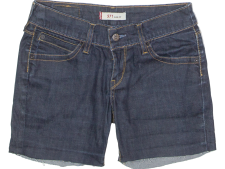 LEVI S 571 Cut-Off Womens Denim Shorts Blue Slim S W28 Cheap