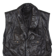 Womens Biker Gilet Black Leather M Online now