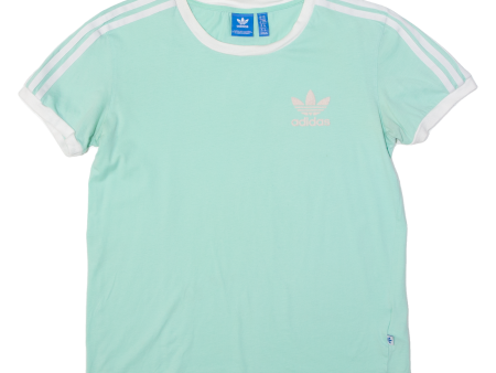 ADIDAS ORIGINALS Womens T-Shirt Green UK 6 For Sale