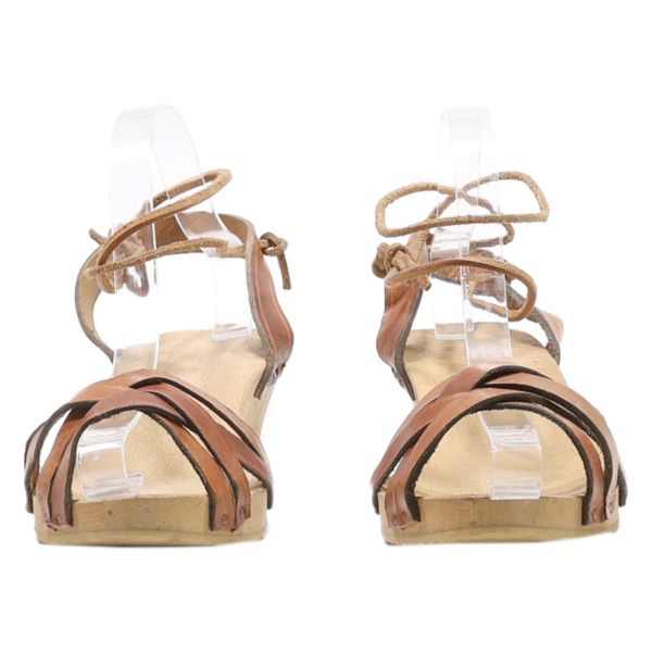 Strappy Heels Beige Leather Womens UK 6 Online