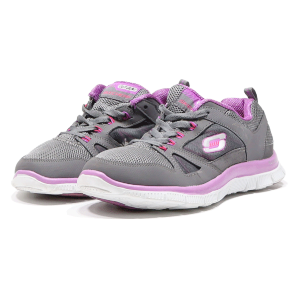 SKECHERS Sneaker Trainers Grey Synthetic Womens UK 5 Online