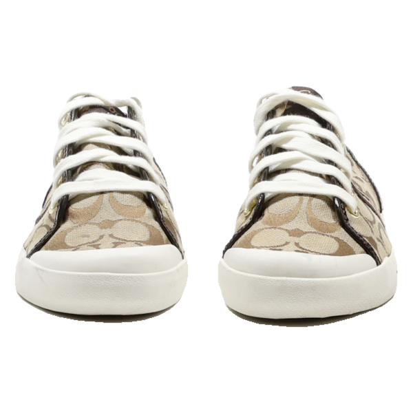 COACH Low Top Trainers Beige Canvas Womens UK 7.5 For Discount