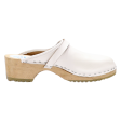 SWEEDEN CLOG Clog Shoes White Leather Womens UK 7 Supply