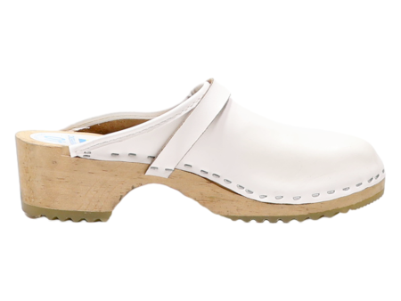 SWEEDEN CLOG Clog Shoes White Leather Womens UK 7 Supply