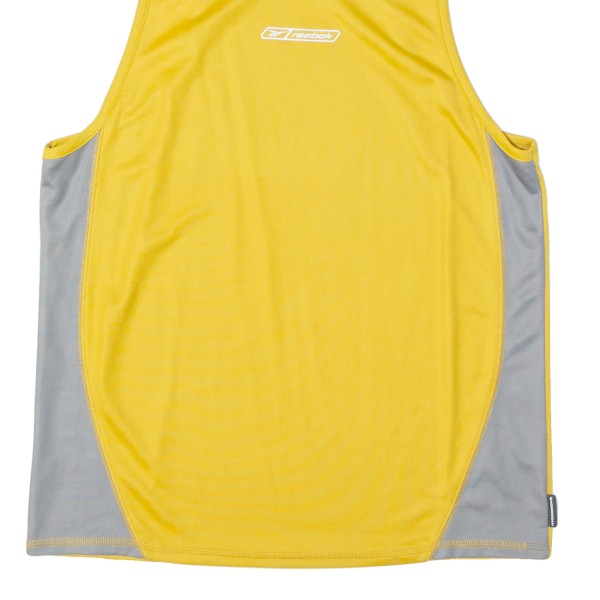 REEBOK Mens Vest Yellow Sleeveless S Discount