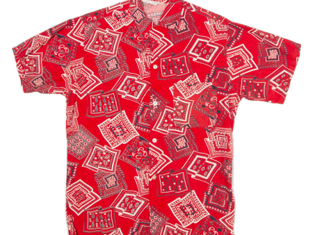 SMARTLY STYLED CASUAL WEAR Mens Shirt Red Crazy Pattern S Online Hot Sale