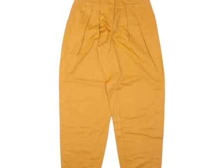 ANN CHRISTINE Pleated Womens Trousers Orange Relaxed Tapered 90s W25 L31 on Sale