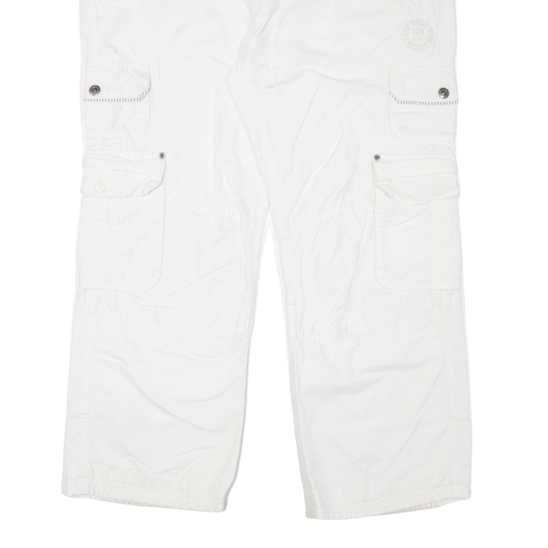 CAMP DAVID Cargo Mens Trousers White Regular Straight W40 L28 Supply