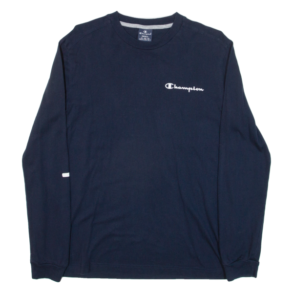 CHAMPION Mens T-Shirt Blue Long Sleeve S For Discount