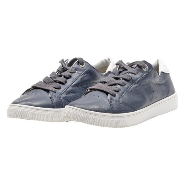 TOMMY HILFIGER Low Top Trainers Blue Leather Womens UK 6 Online