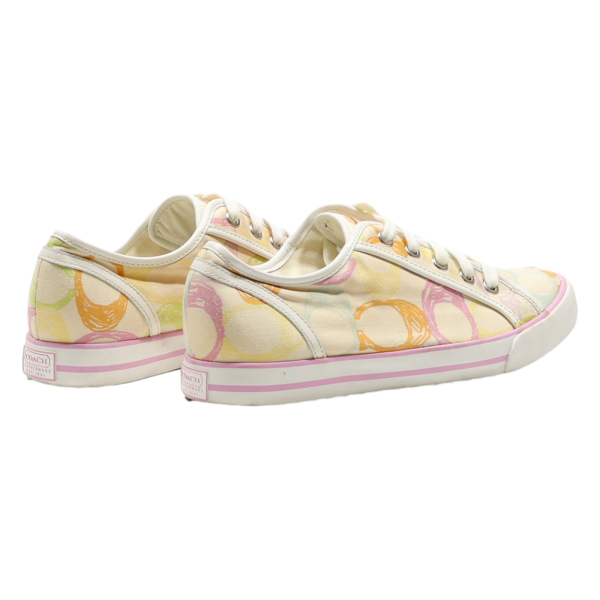 COACH Low Top Trainers Cream Canvas Womens UK 8 Online