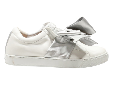 SKECHER STREET Bow Sneaker Trainers White Leather Womens UK 7 Online Sale