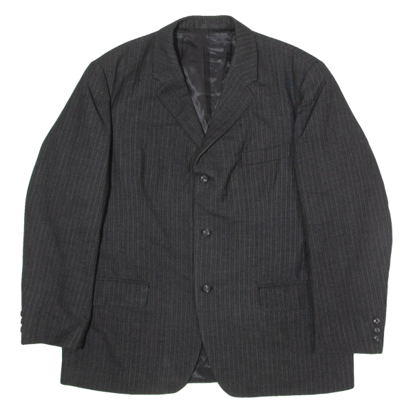 TURY Mens Blazer Jacket Black Pinstripe L Cheap