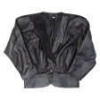 Womens Blazer Jacket Black Leather 90s XS Cheap