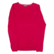 TOMMY HILFIGER Womens Jumper Red V-Neck Tight Knit S For Discount