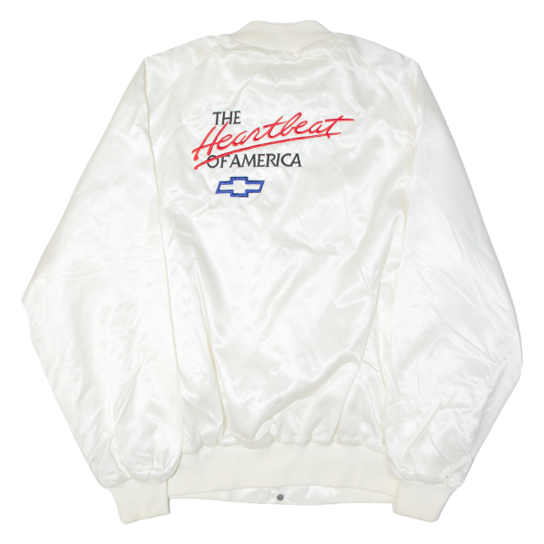 WEST ARK Mens Varsity Jacket Cream Nylon 90s USA 2XL Hot on Sale