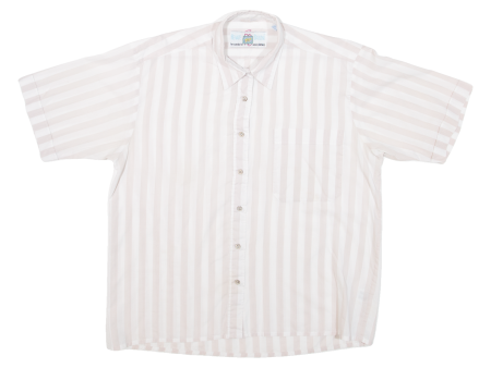 RENATE BARZINI Womens Shirt White Striped S Cheap