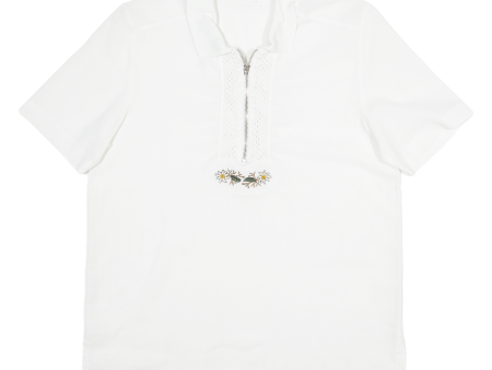 Womens Blouse Shirt White Collared M For Sale