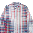 TOMMY HILFIGER Slim Fit Mens Shirt Blue Check Long Sleeve L Hot on Sale