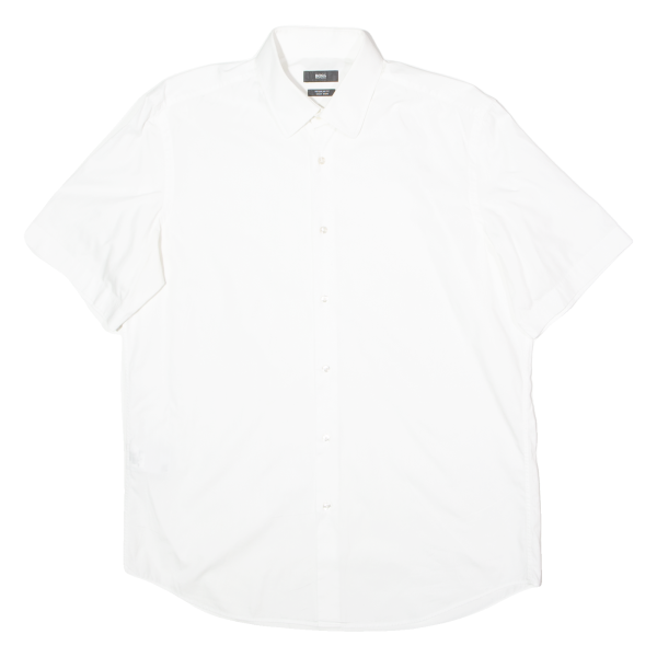 BOSS Cinzio Mens Plain Shirt White L Online Sale