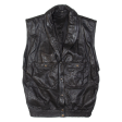 Womens Biker Gilet Black Leather M Online now