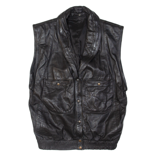 Womens Biker Gilet Black Leather M Online now