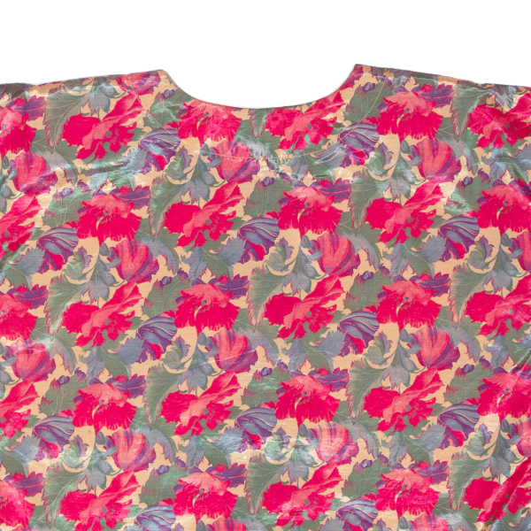 Womens Printed Blouse Pink 90s Silk Floral L Online Hot Sale