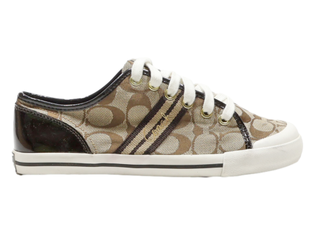 COACH Low Top Trainers Beige Canvas Womens UK 7.5 For Discount