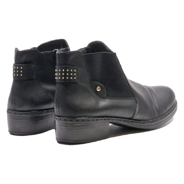 RIEKER Ankle Boots Black Leather Womens UK 8 Online now