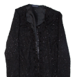 YOUR 6TH SENSE Beaded Womens Blazer Jacket Black Silk 90s L Supply