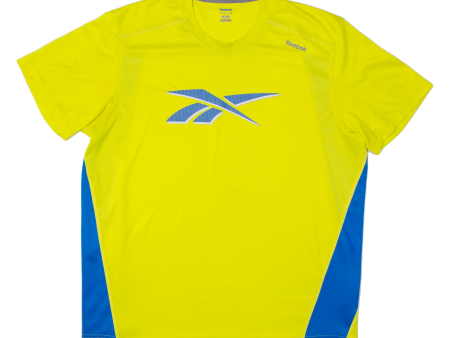 REEBOK Mens T-Shirt Yellow XL For Cheap