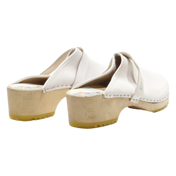 STROVELS Clog Shoes White Leather Womens UK 7 on Sale