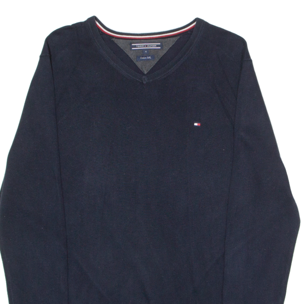 TOMMY HILFIGER Mens Jumper Blue Crew Neck Tight Knit M For Discount