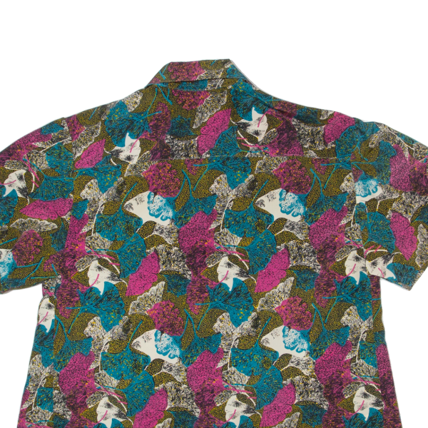 Womens Printed Shirt Blue Collared 90s Crazy Pattern M Online Sale