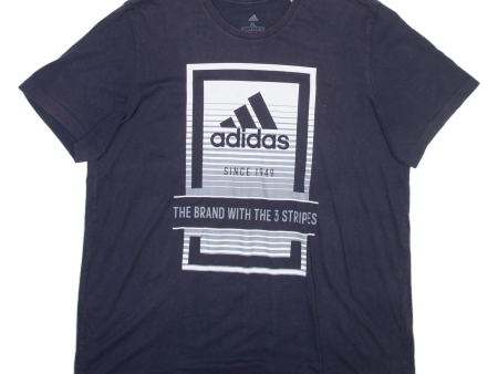 ADIDAS Mens T-Shirt Blue XL For Cheap