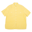 CANDA Womens Plain Shirt Yellow Silk UK 22 Discount