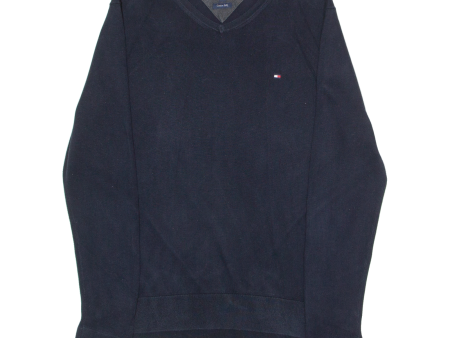 TOMMY HILFIGER Mens Jumper Blue Crew Neck Tight Knit M For Discount