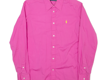 RALPH LAUREN SPORT Womens Plain Shirt Pink Long Sleeve S Online now