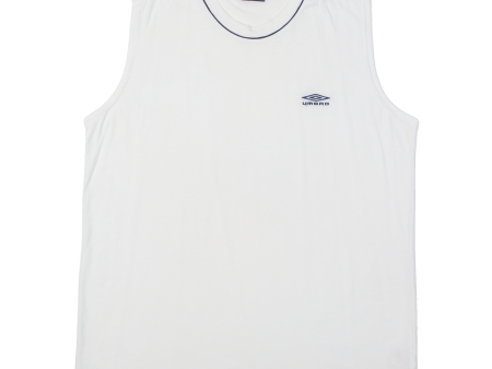 UMBRO Mens T-Shirt White Sleeveless V-Neck XL For Sale