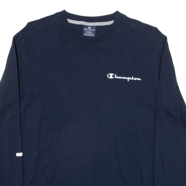 CHAMPION Mens T-Shirt Blue Long Sleeve S For Discount