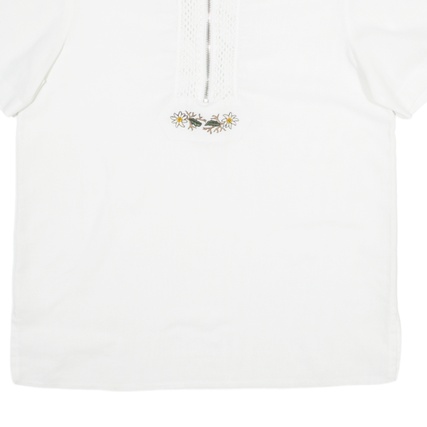 Womens Blouse Shirt White Collared M For Sale