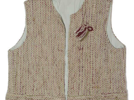 Womens Blazer Waistcoat Brown 90s Striped S Online