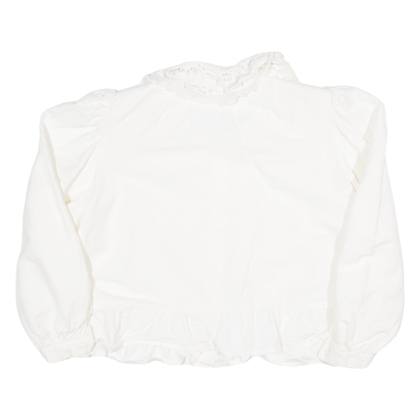 Womens Puff Sleeve Shirt Cream Long Sleeve 90s L Online Hot Sale