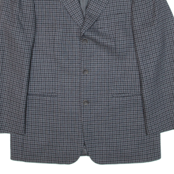 YVES SAINT LAURENT Mens Blazer Jacket Grey Knit Houndstooth L Hot on Sale