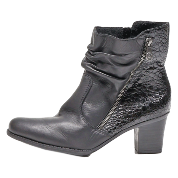 RIEKER Ankle Boots Black Leather Womens UK 6 on Sale