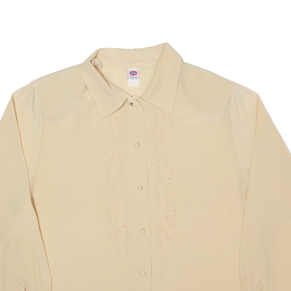 C&A Sheer Womens Blouse Shirt Beige Collared Long Sleeve L Online Sale