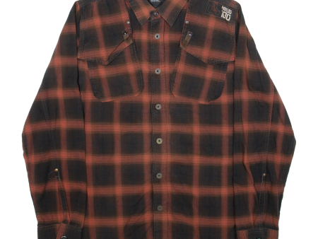 G-STAR RAW Mens Shirt Red Check Long Sleeve L Hot on Sale