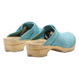 SANTINA Clog Shoes Blue Leather Womens UK 6 Hot on Sale